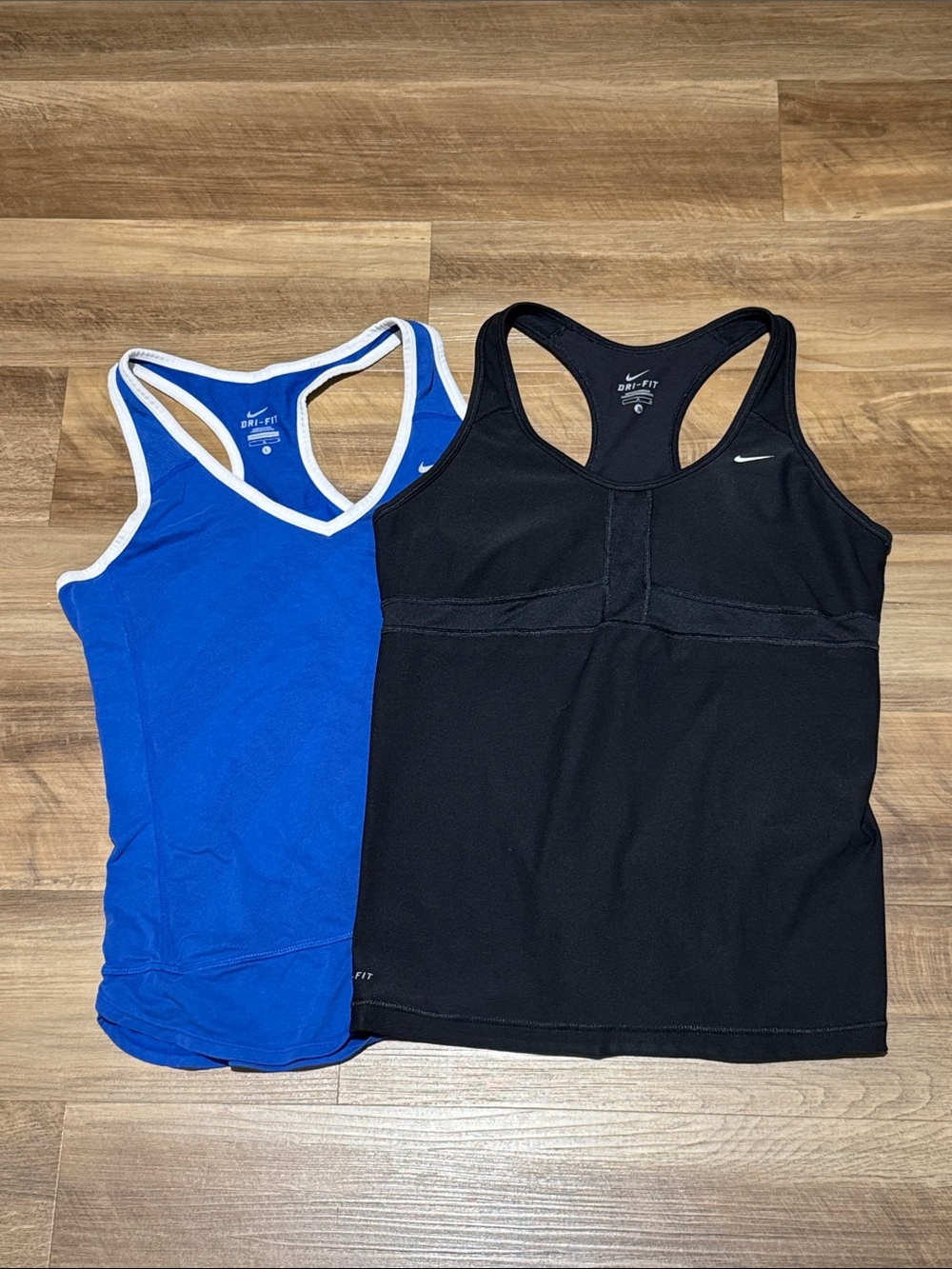 2x Nike Women’s Racerback Tank Tops - Black & Royal Blue